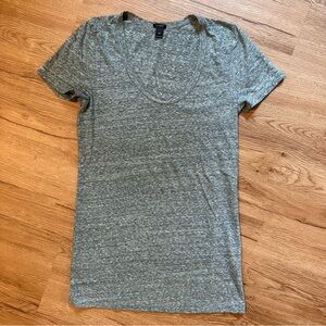 J. Crew Marled Green and White Scoop Neck T-Shirt Size XS